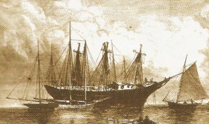 A ship in Key West Harbor similar to the Isaac Allerton.