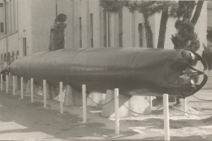 Two man midget submarine on display at Japanese Naval Academy in Etajima, Japan. Photo credit Admiral Sadamu Takahashi.